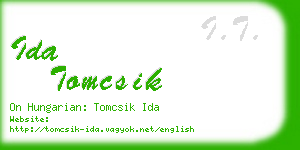 ida tomcsik business card